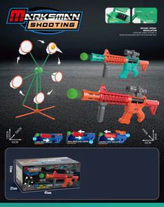 Kit de pistolets à balles souples pour <span class=keywords><strong>2</strong></span> joueurs avec cible rotative pour des défis de tir en intérieur/extérieur, ensemble de jeu de combat interactif - Product Image 6