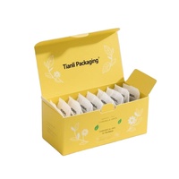 Boîtes cadeaux pliables biodégradables en carton de qualité alimentaire avec logo personnalisé OEM, pour petits sachets de thé, avec séparateur