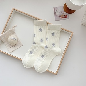Autumn Winter New Star Pattern Women <b>Socks</b> High Elastic Sports Casual Mid Calf <b>Socks</b> Wholesale - Product Image 6