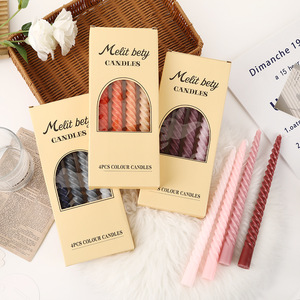 Bougies élégantes en spirale torsadée, sans parfum, en cire, pour les dîners, les célébrations et la décoration intérieure. - Product Image 3