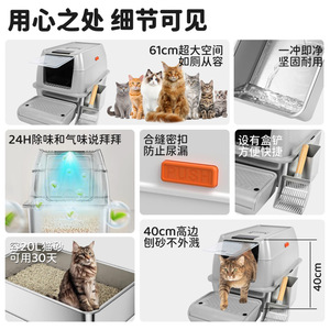 <b>Cat</b> Litter <b>Box</b> K5 Model 1 Rectangle Metal Plastic Full Enclosed Anti-Odor For <b>Cat</b> - Product Image 3
