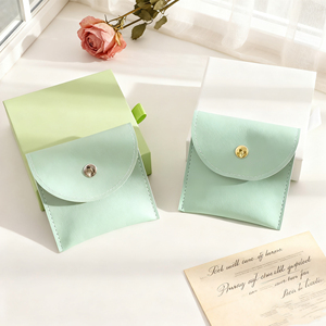 Pochette de rangement élégante en cuir PU de luxe pour bijoux, vente en gros - Product Image 1