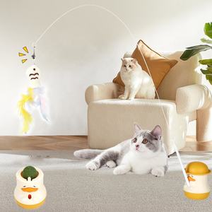 Amazo Explosions Varilla larga Pluma Alambre Teaser Giratorio Gatito Pesca Gato Juguete Lindo Pato Burlas Gato Palo - Product Image 3