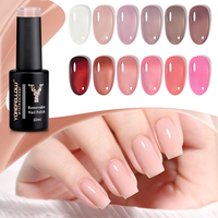 2023 gros gelée vernis à ongles gel marque privée uv gel vernis à ongles ensemble 10ml tremper les ongles en acrylique de couleur nude