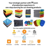 Chiffons microfibres 1200-1400 GSM pour le lavage et l'entretien automobile, serviettes de séchage torsadées pour le detailing
