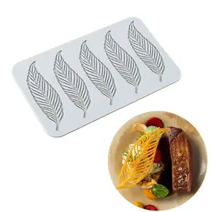 Feather and Leaf Fondant Lace Mat Cake Sugarcraft Silicone Mold chocolate drop glue molds baking equipment tools