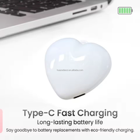 Porte-clés LED tactile en forme de cœur, rechargeable USB-C, 3 couleurs, mini lampe pour sac, cadeau étudiant, décoration - Vente chaude