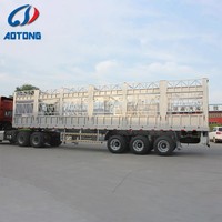 Semi-remorque à plateau surélevé électrique pour bétail, 3 ou 4 essieux, 20-60 tonnes, à clôture haute, prix usine, personnalisable