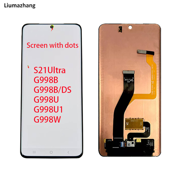 Original AMOLED for Samsung S21 Ultra LCD Display Screen Replacement Mobile Phone Screen Accessories Touch With Dots
