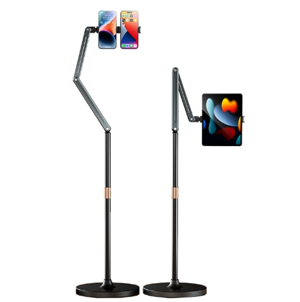 Mechrig 360 Rotatable Telescopic Aluminum Floor Stand for Smartphone Tablet
