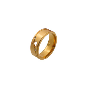 Heart Shape Hollow <b>Titanium</b> Steel <b>Ring</b> Gold Women's Fashion Jewelry Gift - Product Image 5