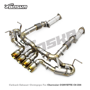 ท่อไอเสีย Catback แบบ Free Flow Downpipe สำหรับ Chevrolet CORVETTE C8 Z06 ปี 2019-2025 ยี่ห้อ Boska ผลิตจากไทเทเนียม พร้อมระบบวาล์ว OEM จากโรงงาน 3 - Product Image 2