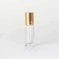 Bouteille en verre transparente à bille avec capuchon à vis, estampage à chaud, pour huiles essentielles, sérums, gouttes pour les yeux, emballage de soins de la peau - Vente en gros