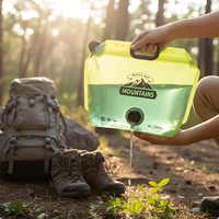 Conteneur d'eau pliable et durable pour le camping, 0-60 ° Résistance à la température C, poignée facile à transporter