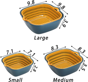 Ensemble de 6 paniers de vidange double couche pour évier avec poignée, multifonctionnel pour cuisine, bol à fruits, lavage, séchage et rangement alimentaire - Product Image 2