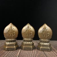 Statue de bodhisattva en laiton antique Cuivre Métal Lotus jaune Éclairage Sculptures Figurine Statue Articles cadeaux pour la maison