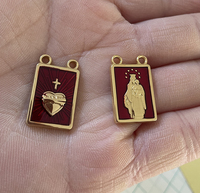 Pendentifs centraux de chapelet plaqués or 18 carats, croix religieuse, breloques, centre de chapelet