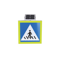 Panneau de signalisation routière LED solaire toutes saisons à film réfléchissant haute intensité 700x700mm triangulaire, taille personnalisable