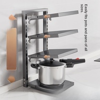 Étagère de rangement ajustable à 2/3/4 niveaux pour casseroles et poêles, étagère de rangement sous l'évier, pour le rangement des placards de cuisine