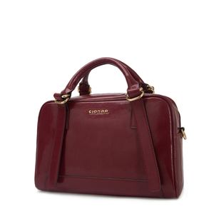 <span class=keywords><strong>Borsa</strong></span> Tote da <span class=keywords><strong>donna</strong></span> Vintage in pelle cucita <span class=keywords><strong>bordeaux</strong></span> Premium in pelle cerata con Logo personalizzato in metallo - Product Image 2