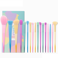 Ensemble de pinceaux de maquillage colorés macaron, 17 pièces, pinceaux de maquillage arc-en-ciel rêveux, outils de beauté