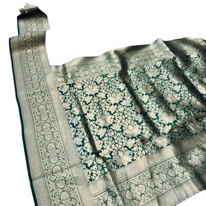 Sari en Georgette à Paillettes et Perles, Longueur Ras du Sol, Extensible, avec Blouse Non Cousue, pour Mariage et Fêtes - Product Image 4