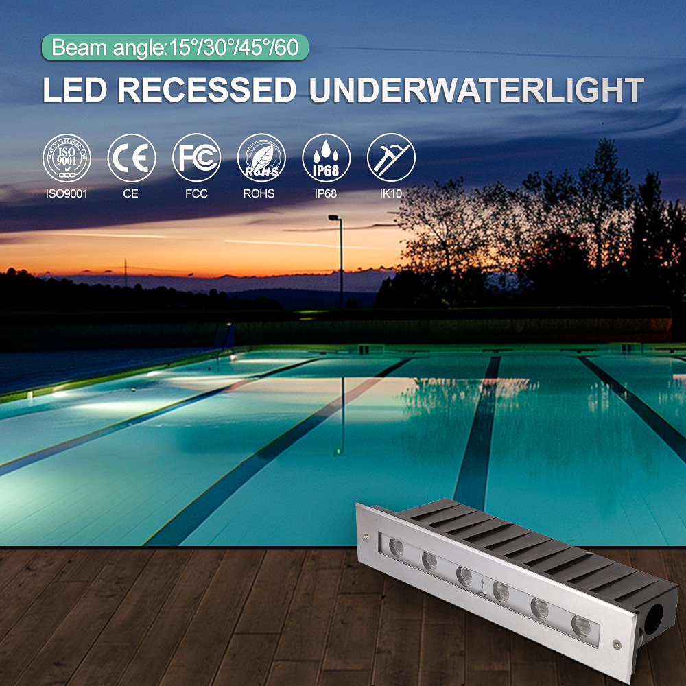 18W RGBW LED Fountain Light IP68 Waterproof 316SS Recessed Underwater Lamp for Swimming Pool Pond Garden Landscape Lighting