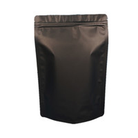 Pochette en plastique noir mat refermable personnalisée avec fermeture éclair pour le stockage des aliments secs