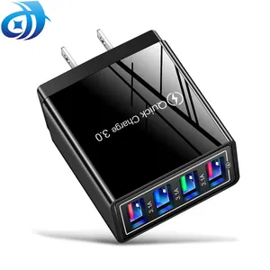 Pengisi daya USB 3.0 48W 4 port adaptor QC 3.0 EU/US/UK Plug dinding pengisi daya Cepat Ponsel rumah dinding perjalanan