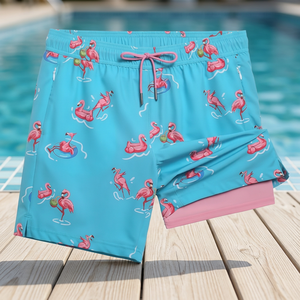 Shorts pour hommes en toile 100 % polyester écologique, style anglais, mi-long, respirant, imperméable, séchage rapide, anti-plis, avec cordon de serrage - Product Image 3