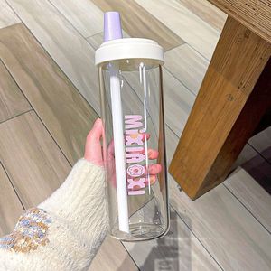 Glass Cup Large Capacity Bubble Tea Straw Cup High Borosilicate Heat Resistant Advertising Cup With Printing - Product Image 3