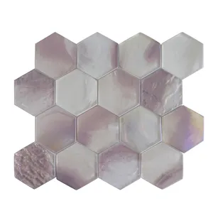 Wholesale Price Hexagon Kitchen Wall Mosaic Prices Mixed Color Glass Mosaic For Home Decor