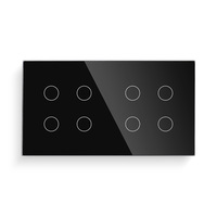 TAWOIA-Interruptor táctil inteligente para el hogar, Panel de cristal doble de 157mm, 8 entradas, compatible con Tuya, No Neutral, Wifi, 4 entradas, interruptor doble para la UE