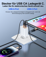 Adaptador de Corriente Ecológico de Carga Rápida PD de 20 W con Doble Puerto, Enchufe de Cargador de Pared Multi-USB Tipo C para Teléfono Inteligente/Portátil/Dispositivos Electrónicos