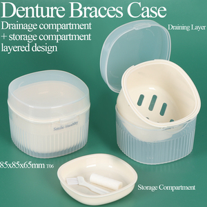 Estuche Personalizado SUNSHING para Retenedores Dentales con Espejo, Caja Magnética para Dentaduras Postizas, Estuche para Protectores Bucales, Contenedor de Almacenamiento para Prótesis Dentales - Product Image 1