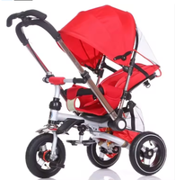 Prix d'usine, tricycle multifonction 4 en 1 pour enfants, poussette bébé en alliage avec roues EVA pliables