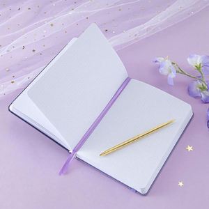 Purple Star Inspiration Black Sun Power Premium A5 PU Leather Hardcover Journal Gold Foil Dot <b>Sewing</b> Notebook for Creative Gift - Product Image 6
