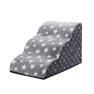 Großhandel Luxuriöse 2-Stufen Hundetreppe mit Weichem <span class=keywords><strong>Fleece</strong></span> und Schwamm Umweltfreundliche Haustierstufen für Couch und Bett - Product Image 4