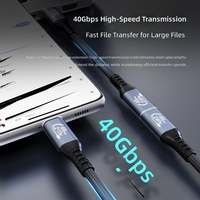 Câble d'extension Type-C à charge rapide, câble de données haute vitesse pour la mise en miroir d'écran 8K, USB 4.0 mâle-femelle, nylon de haute qualité