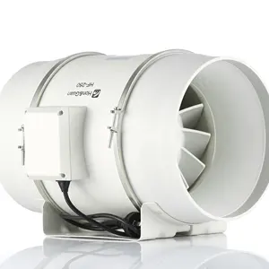 Hon&Guan AC inline fan 10 inch exhaust silent duct fan OEM/ODM PP plastic NMB bearing with IP44 protection grade