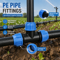 Système d'alimentation en eau, raccords de tuyaux en PE, connecteurs en polyéthylène, 20-75 mm, couleur personnalisée, joints de tuyaux en HDPE durables pour l'agriculture