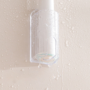 Wall Mounted Toothbrush Holder Suction Cup Punch Free White Transparent Rectangle Shape For Bathroom Storage - Product Image 2