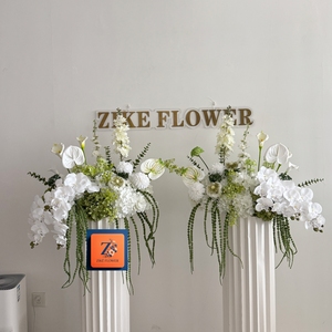 Pilares Decorativos <span class=keywords><strong>para</strong></span> Bodas, Centros de Mesa con Flores Artificiales de Amaranto Verde y Blanco, Accesorios <span class=keywords><strong>para</strong></span> Fotomatón, Decoración con Bolas de Flores <span class=keywords><strong>para</strong></span> <span class=keywords><strong>Eventos</strong></span> - Product Image 3