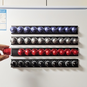 Support magnétique pour capsules de café <span class=keywords><strong>Nespresso</strong></span>, organisateur de porte de réfrigérateur en fer pour 40 capsules - Gain de place pour la cuisine à domicile - Product Image 3
