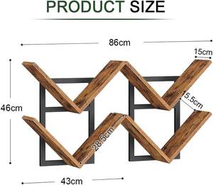 Étagère murale en bois double couche en forme d'arbre, petite étagère en bois naturel, organisateur de rangement suspendu, maison moderne - Product Image 2