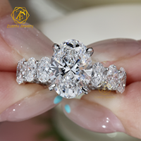 Bague de fiançailles en or massif 14k 18k avec diamant de laboratoire créé CVD HPHT certifié IGI, taille ovale, bijoux avec IGI