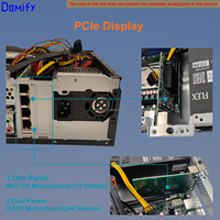 Boîtier Vertical Mini-ITX Flex Small 1U avec Alimentation, GPU, Disques Durs 3.5/2.5'', HTPC de Bureau, Noir, Plastique, Métal, Fenêtre Latérale, Domify K20 en Stock