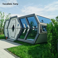Kawagebo Kamp 6.6m Maison capsule préfabriquée préfabriquée meublée moderne commerciale de luxe avec chambre à coucher et cuisine pour l'extérieur