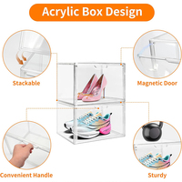 Boîte de rangement transparente épaisse de haute qualité, boîte à chaussures en plastique transparente, armoire, organisateur de chaussures empilable en acrylique
