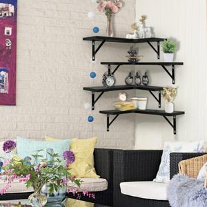 Ensemble <span class=keywords><strong>de</strong></span> 4 étagères d'angle au design moderne, étagères murales flottantes pour l'organisation et le rangement - Product Image 3